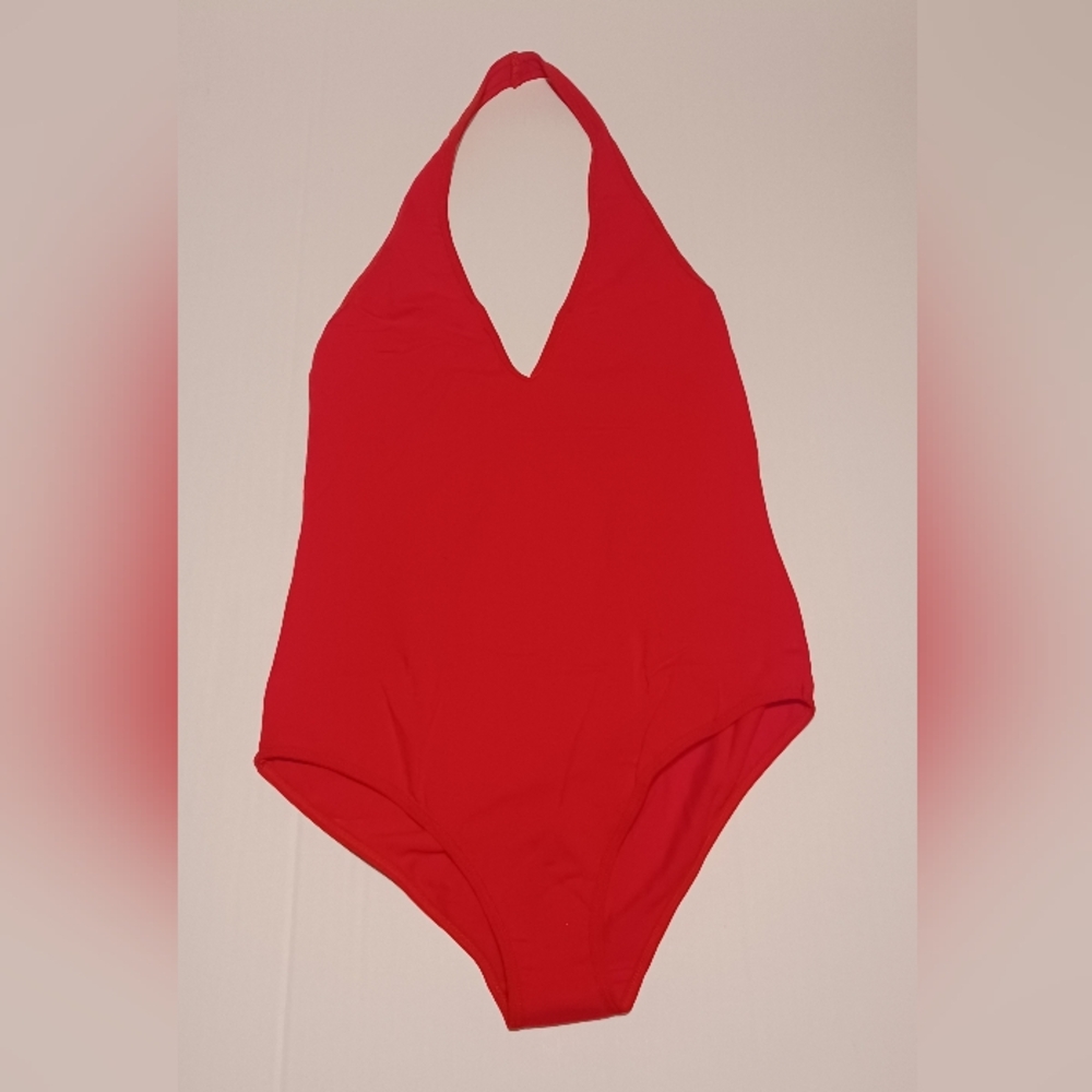 American Apparel Red Halter Bodysuit